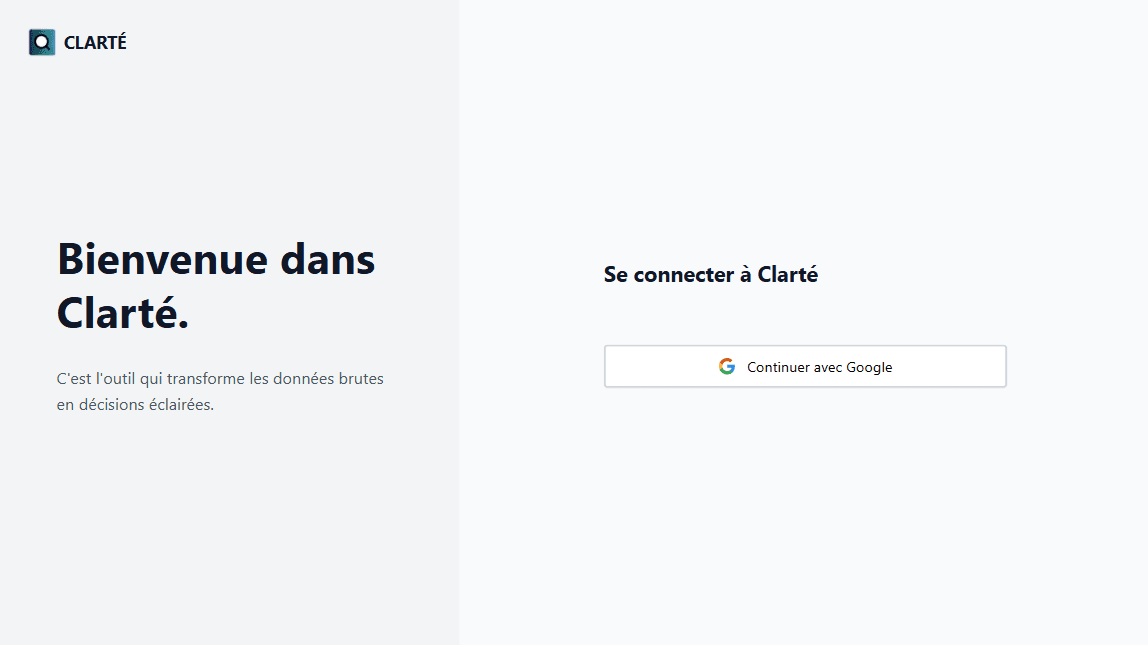 Page de connexion Clarté